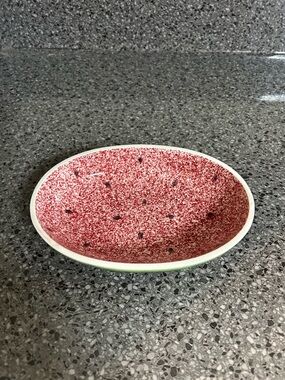 Shafford Original Watermelon Oval Ceramic Fruit Bowl Red Green Collectible